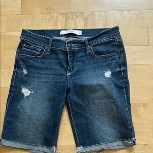 Abercrombie & Fitch Ripped Denim Shorts - low rise